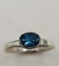 Hand Forged London Blue Topaz Sterling Silver Ring - Size M - Image 1