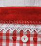 Scandi Style Gingham Christmas Stocking with Hand Embroidered Red Felt Star - Image 4