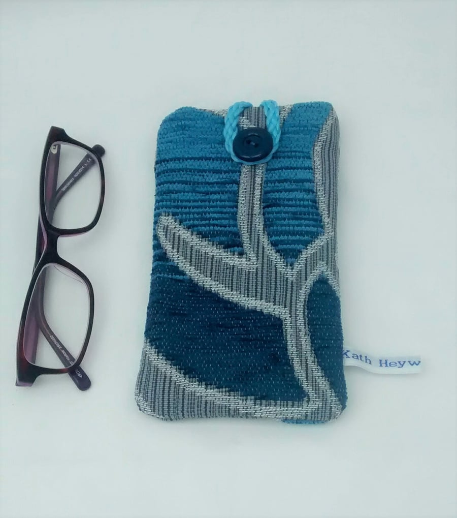 Glasses Case, Blue Soft Pouch