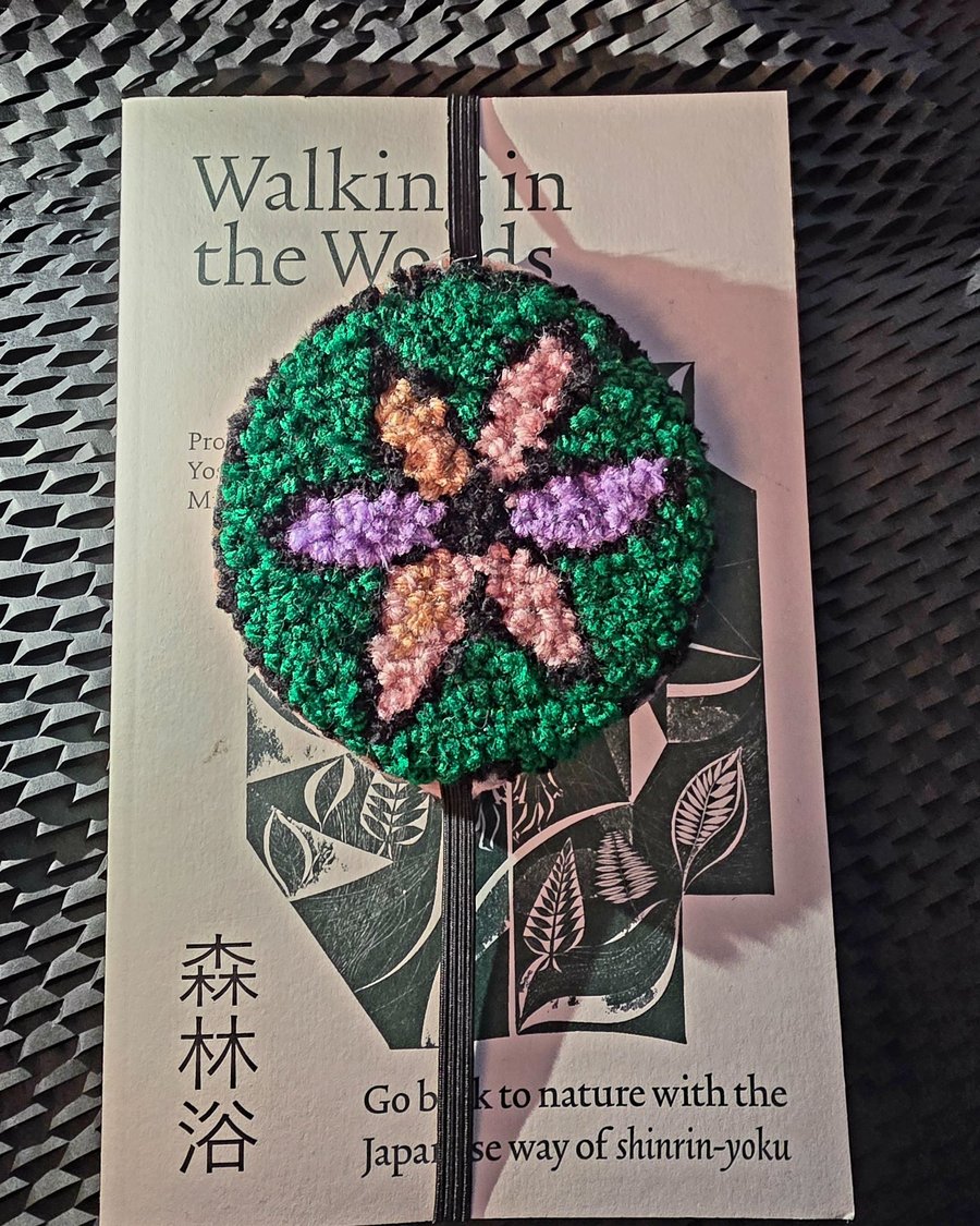 Punch Needle Flower Bookmark 