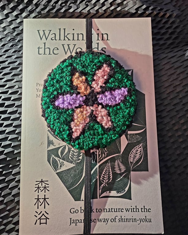 Punch Needle Flower Bookmark 