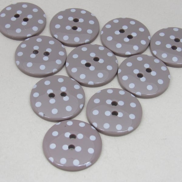 10 Polkadot Mushroom Brown Buttons