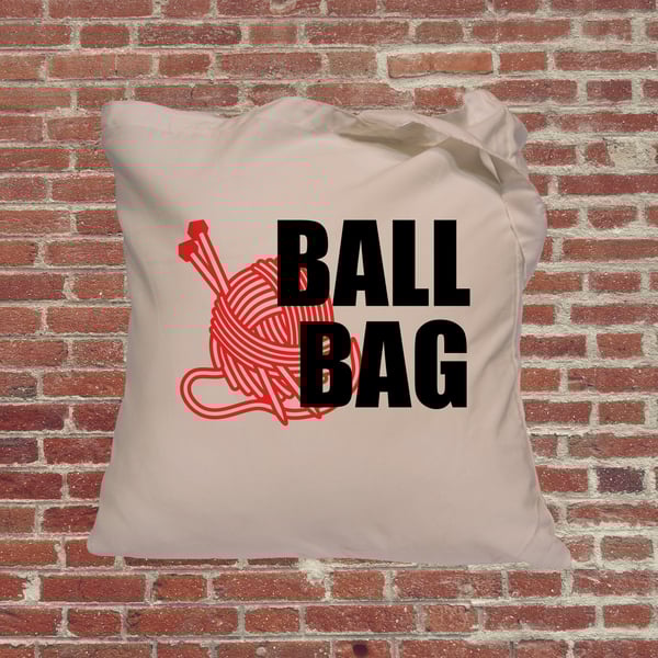 funny tote bag, bag for crafters, gift for knitters, ball bag, Christmas gift, s