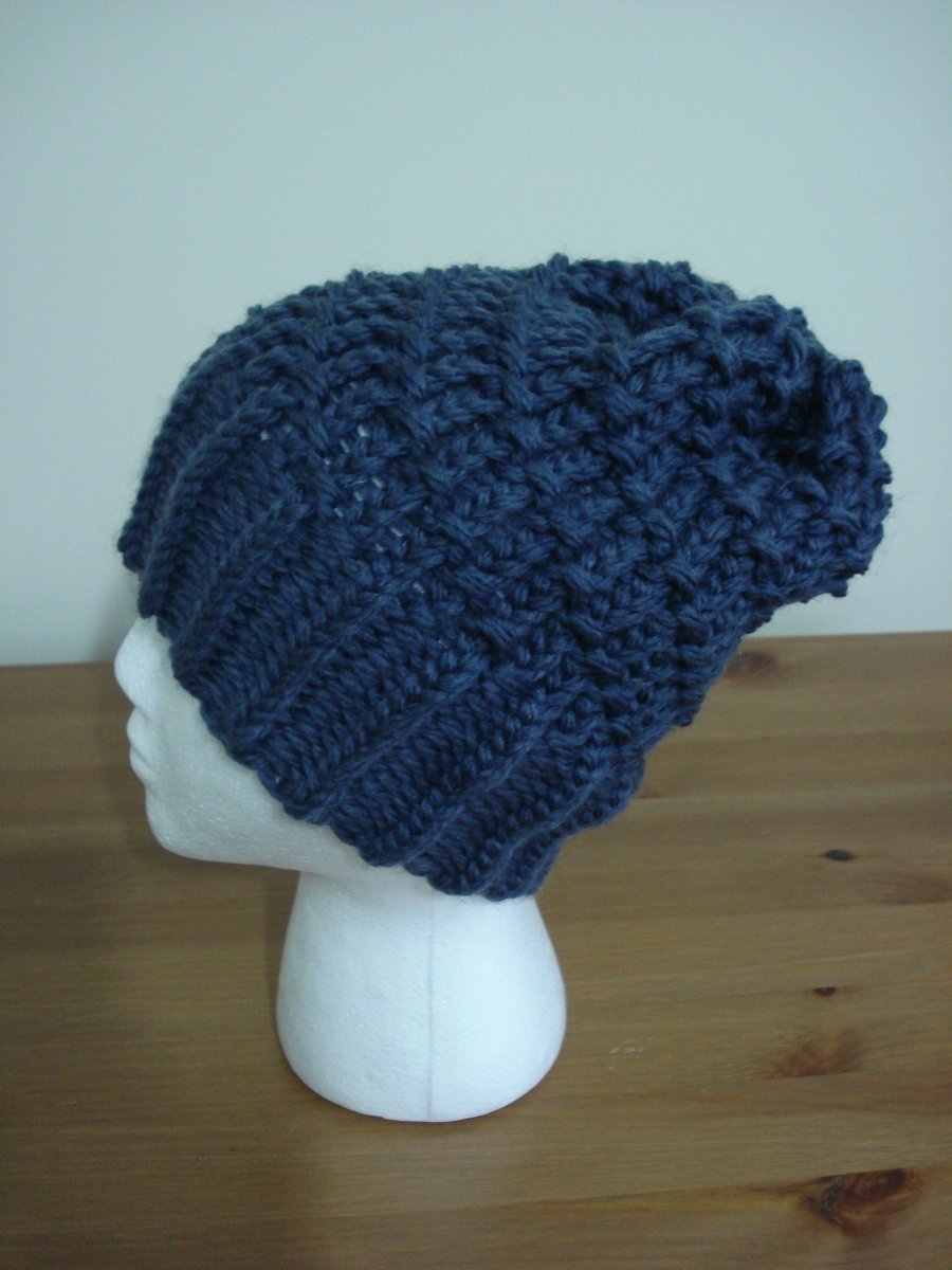 Knitted Beanie Hat - Charcoal