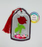 Rose shaker, Embroidered Bookmark,   - Image 1