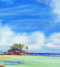 Framed Tropical Island Oil Painting  - Image 5