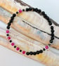 Genuine Ruby, Spinel & Onyx Bracelet, 40th Wedding Anniversary, July Birthstone - Image 5