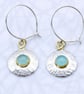 Round contemporary handmade opal earrings, drop earrings, choice of stones, sml. - Image 9