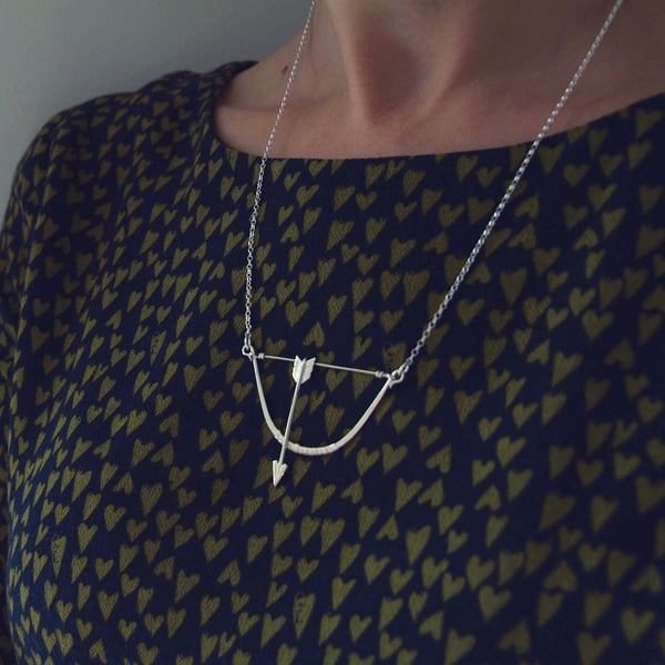 Silver Bow & Arrow Necklace