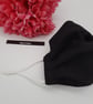 Face mask, small, nose wire,  3 layer,  adjustable in black  - Image 6