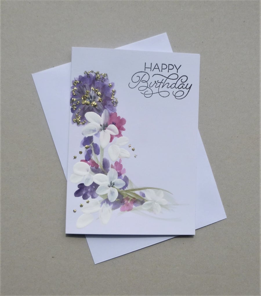 hand painted original art Birthday card ( ref F... - Folksy