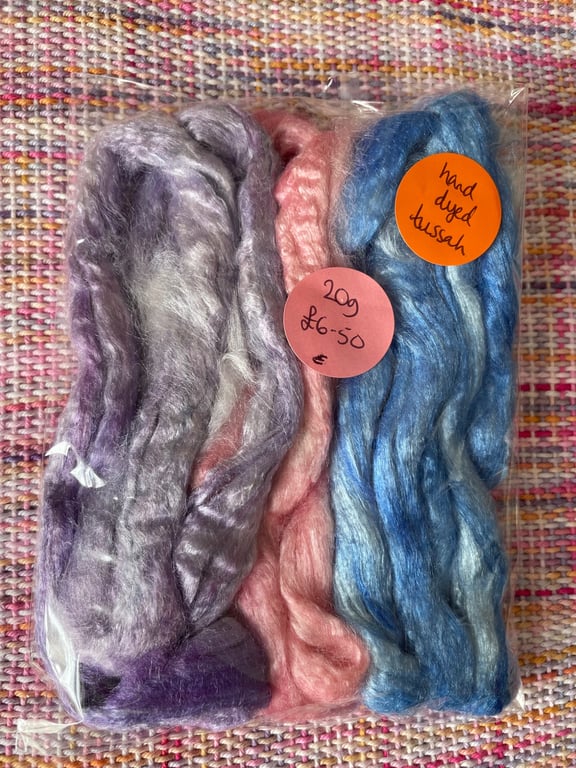 Hand Dyed Tussah Silk - 20g
