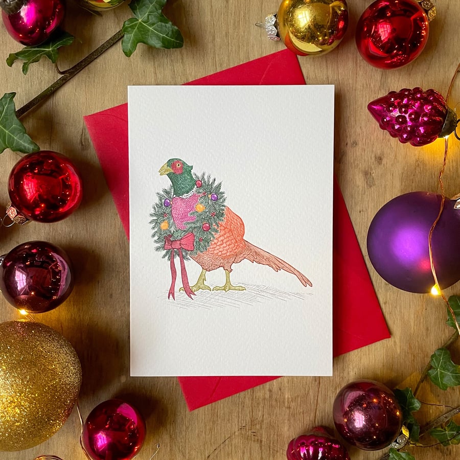 Festive Pheasant Christmas Card