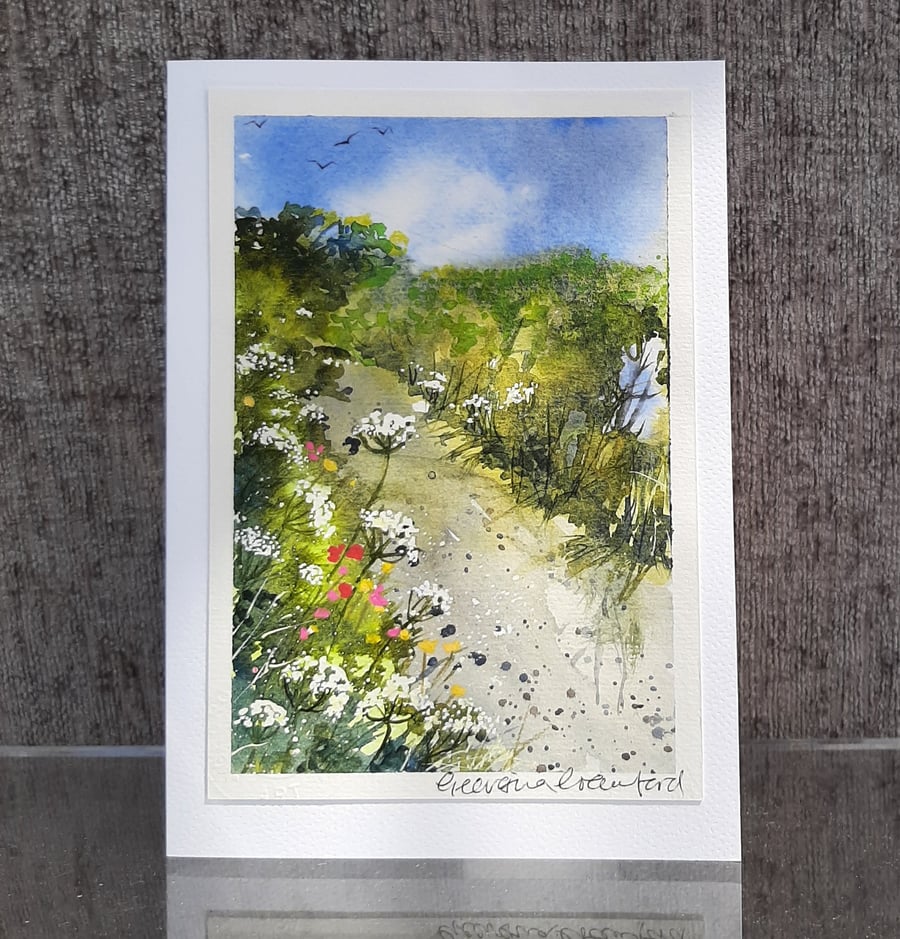 Hedgerow. Blank Card. Original Watercolour Painting. 260151