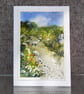 Hedgerow. Blank Card. Original Watercolour Painting. 260151