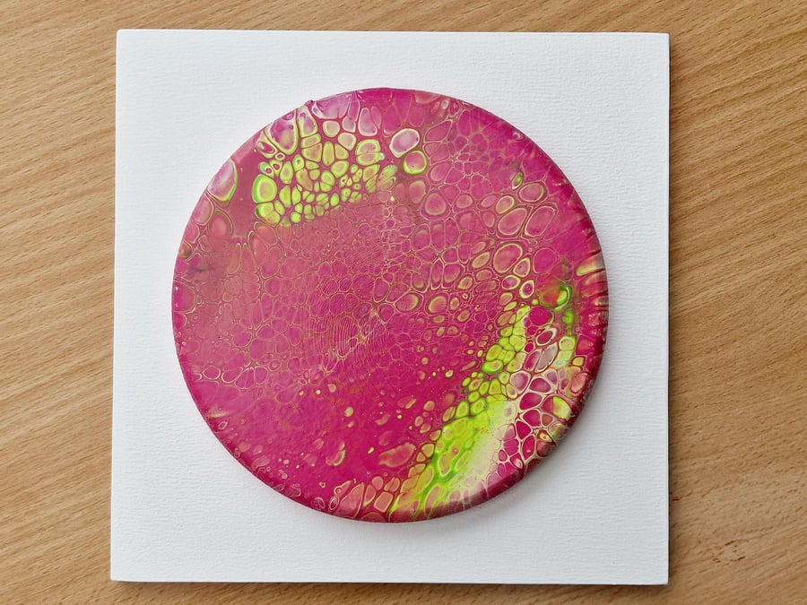 18.5cm x 18.5cm acrylic pour painting wall plaque