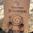 Wooden bead drop earrings