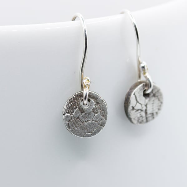 Silver Lace Pattern Dangly Earrings