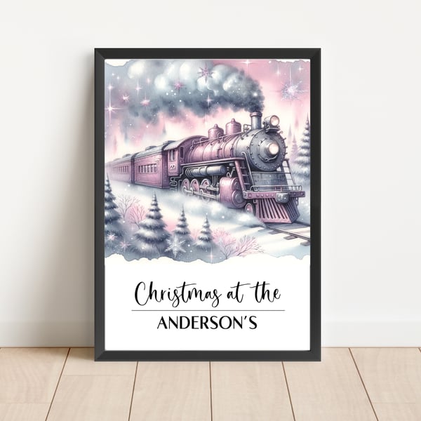 Personalised Christmas Print Wall Art Home Decor Festive Gift