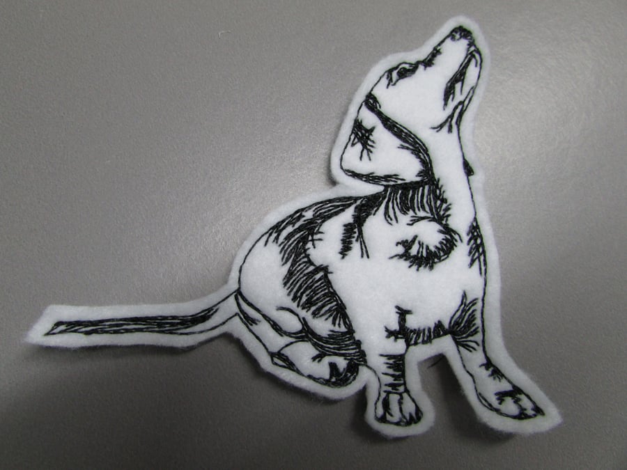 Dachshund Dog Embroidered Sew on Applique Patch