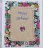 Hand-stitched birthday card, cheerful and pretty, to brighten up someone's day! - Image 2