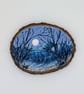 Winter Landscape Painting on Wood Slice - Image 2