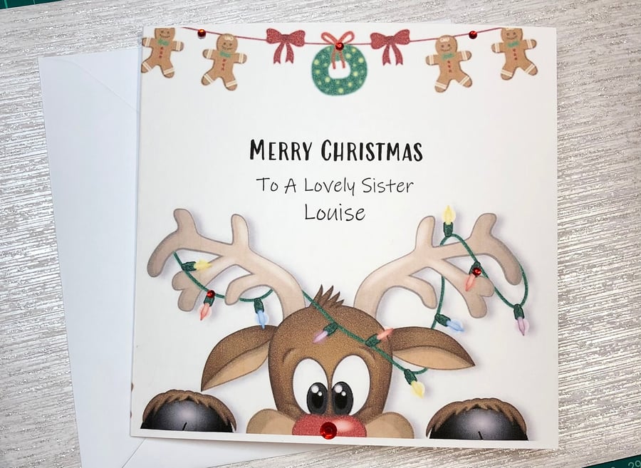 Cute Merry Christmas card for Niece, Granddaughter, Sister, Best Friend, Cousin