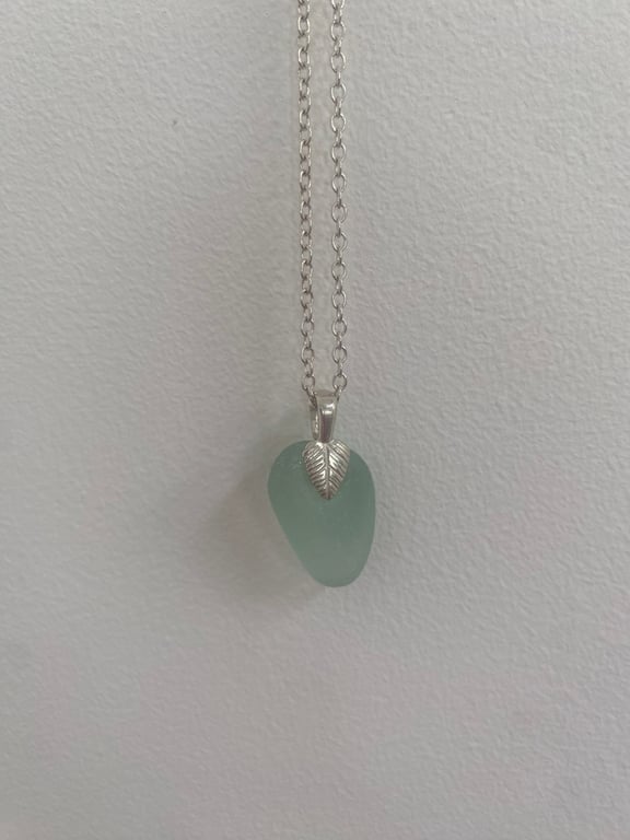 Sea Glass and Silver Necklace (807)