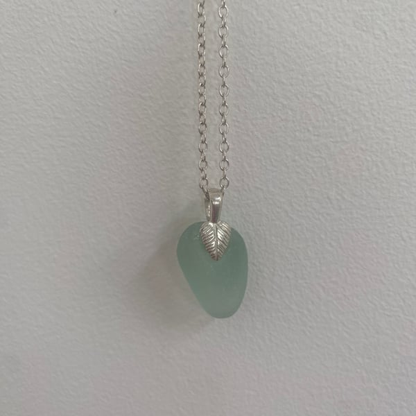 Sea Glass and Silver Necklace (807)