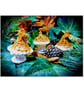 Handmade Gold Toadstool Christmas decorations set of 3 - Image 1