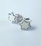 Cufflinks CHOOSE Colour Star Porcelain, glazed Handmade Ceramic Fathers Day