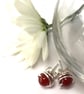 Sterling Silver Carnelian Stud Earrings - Image 1