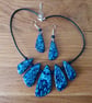 Unique Statement Necklace and Earring Set In Shades Of Blue - Image 1