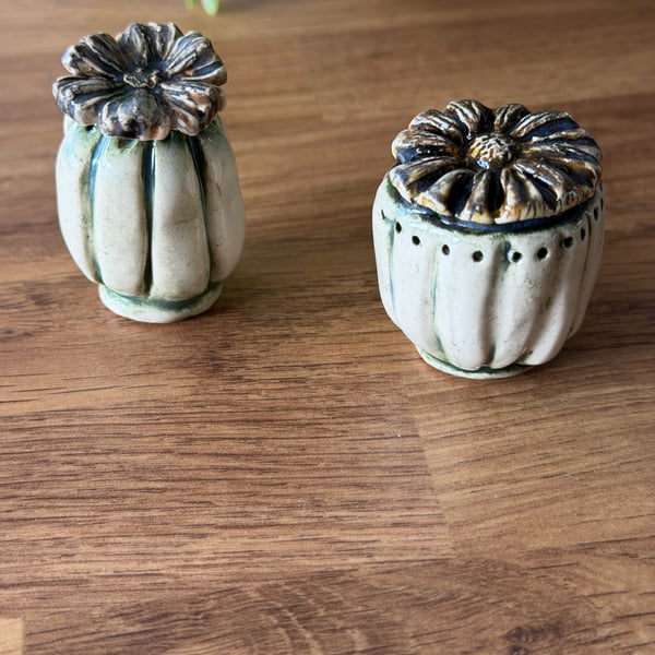 Pair Of Ceramic Poppy Heads