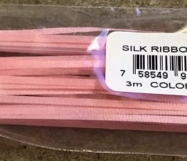 YLI Silk Ribbon - 2mm Wide x 3m Long - Pink Shade 08