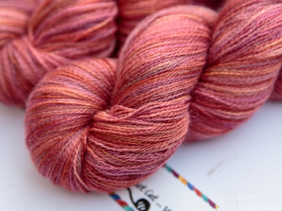 SALE: Rose Pepper - Silky baby alpaca laceweight yarn