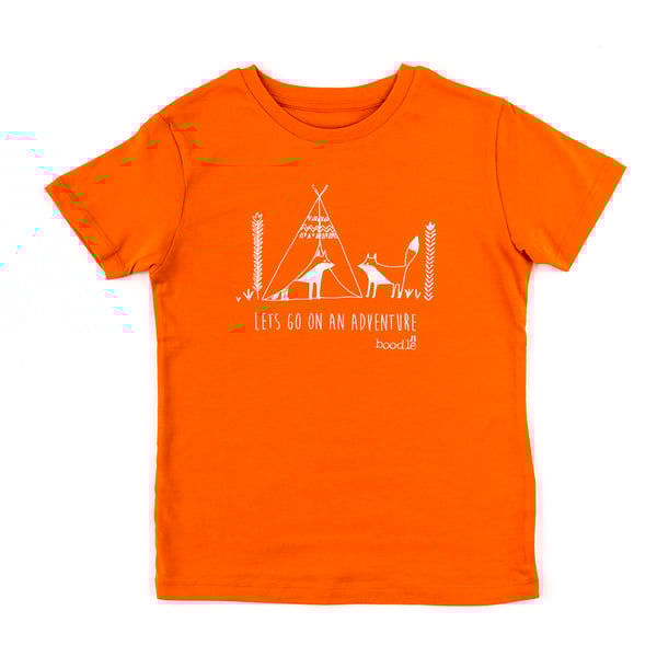 Foxes camping 'Lets go on an adventure' organic Kids T-shirt