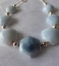 Blue Sky Sterling Silver Necklace featuring Hexagonal blue Opals - Image 4