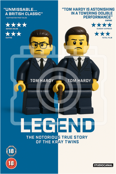 LEGEND: THE KRAY TWINS - LEGO-Inspired A4 Movie Poster Print - Ready to Frame