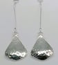 Textured large eardrops sterling silver - Image 3