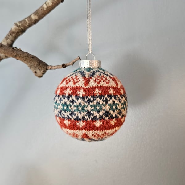 Hand Knit Fair Isle Bauble