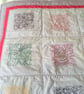 Single Bed or Lap Quilt. Floral Stitching Designs, Gift for Lady or Young Girl. - Image 5