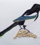 Magpie Embroidered Portrait Greetings Card - Image 2