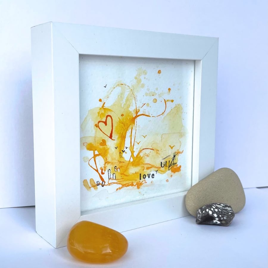 Love affirmation art, framed abstract artwork