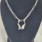 Sterling Silver Pinky Promise on a Silver Paperclip Chain Necklace