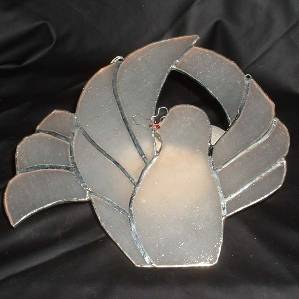 Hand made frosted white dove decoration