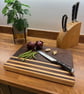 Handmade Walnut & Maple Butcher Block Cutting Board - Kitchen Prep Serving Board