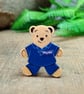 Physio Gift, Handmade Physiotherapist Bear Pin, Student Physio Lanyard Badge - Image 1