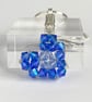 Crystal Clear AB and Blue Heart Handbag Charm, with a Chainmaille Chain, Keyring - Image 1