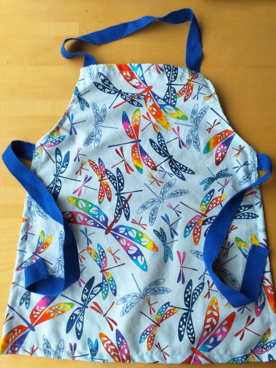 Dragonfly, Apron, age 2-6 approximately, hand embroidered